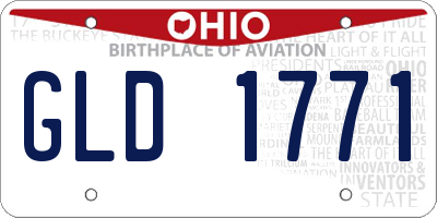 OH license plate GLD1771