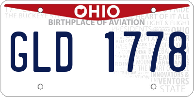 OH license plate GLD1778
