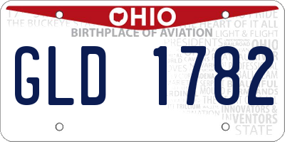 OH license plate GLD1782