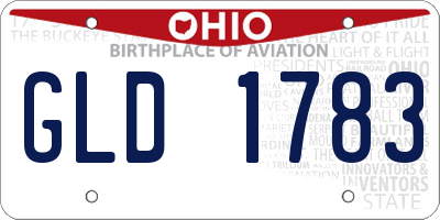 OH license plate GLD1783