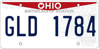 OH license plate GLD1784