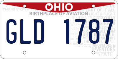 OH license plate GLD1787