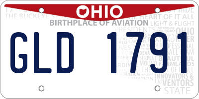 OH license plate GLD1791