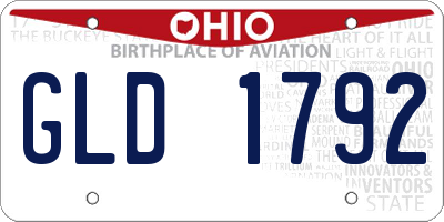 OH license plate GLD1792