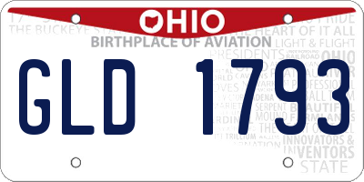OH license plate GLD1793