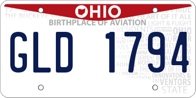 OH license plate GLD1794