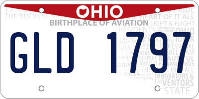OH license plate GLD1797