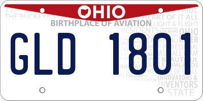 OH license plate GLD1801