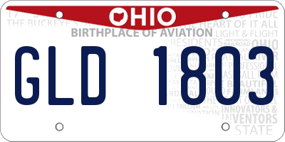 OH license plate GLD1803