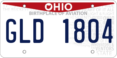 OH license plate GLD1804