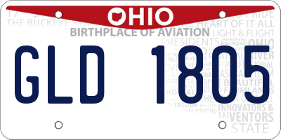 OH license plate GLD1805