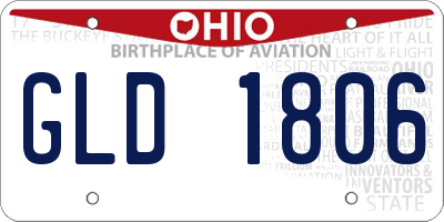 OH license plate GLD1806
