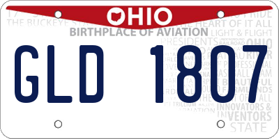 OH license plate GLD1807