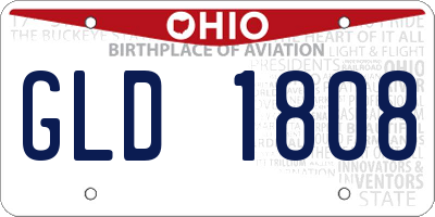 OH license plate GLD1808