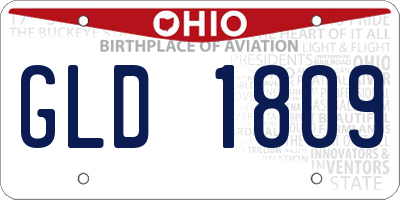 OH license plate GLD1809