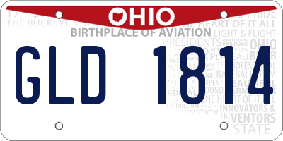 OH license plate GLD1814