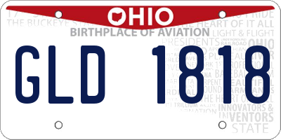 OH license plate GLD1818