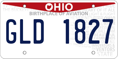 OH license plate GLD1827