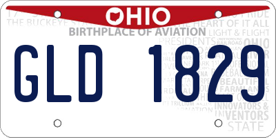 OH license plate GLD1829