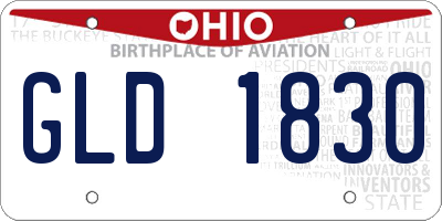 OH license plate GLD1830