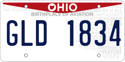 OH license plate GLD1834