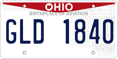 OH license plate GLD1840