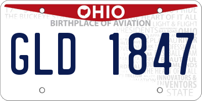 OH license plate GLD1847