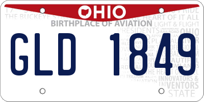 OH license plate GLD1849