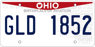 OH license plate GLD1852