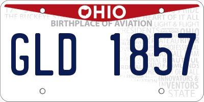 OH license plate GLD1857