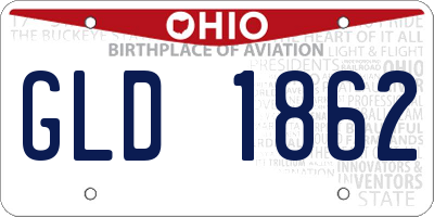 OH license plate GLD1862