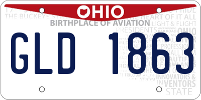OH license plate GLD1863