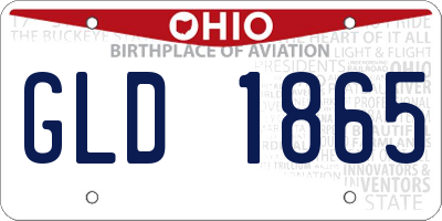 OH license plate GLD1865