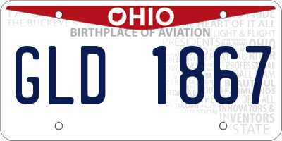 OH license plate GLD1867