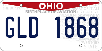 OH license plate GLD1868