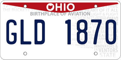 OH license plate GLD1870