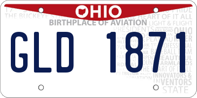 OH license plate GLD1871