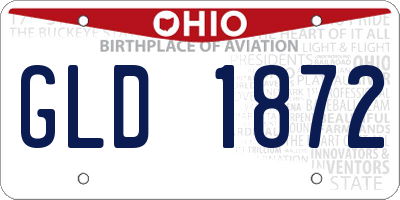 OH license plate GLD1872