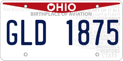 OH license plate GLD1875