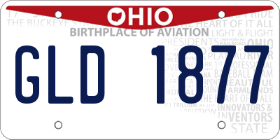 OH license plate GLD1877
