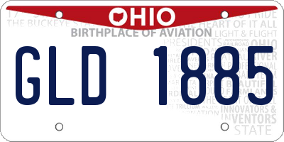 OH license plate GLD1885