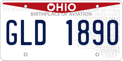 OH license plate GLD1890