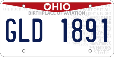 OH license plate GLD1891
