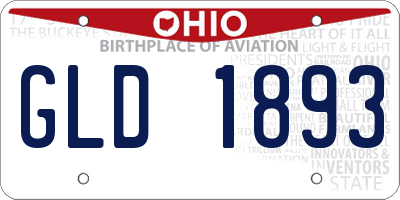 OH license plate GLD1893