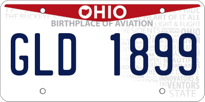 OH license plate GLD1899