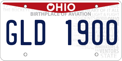 OH license plate GLD1900
