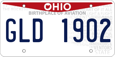 OH license plate GLD1902