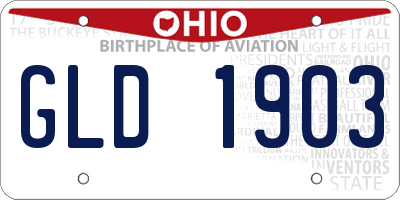 OH license plate GLD1903