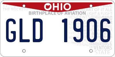OH license plate GLD1906