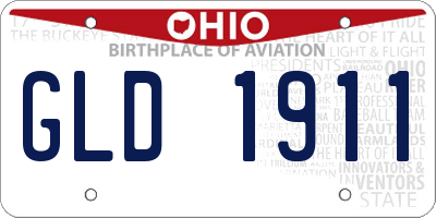OH license plate GLD1911